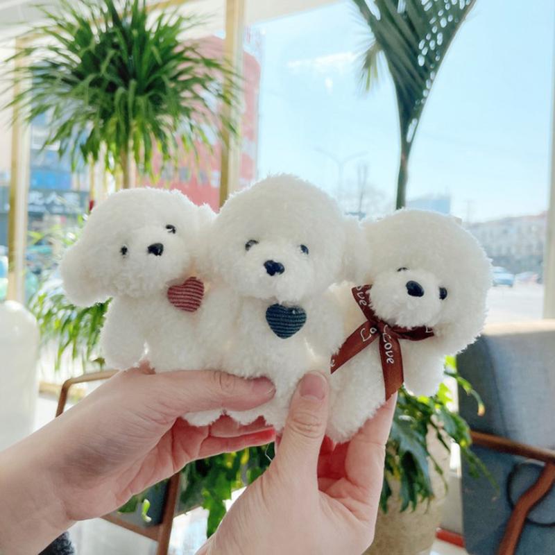 1ks krásný měkký plyšový medvídek klíčenka s roztomilým kresleným přívěskem na klíče