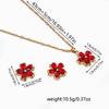 Korean Style Four-Leaf Clover Luxury Pendant Necklace & Earrings Set for Women - Elegant, High-End, Versatile Clavicle Chain.