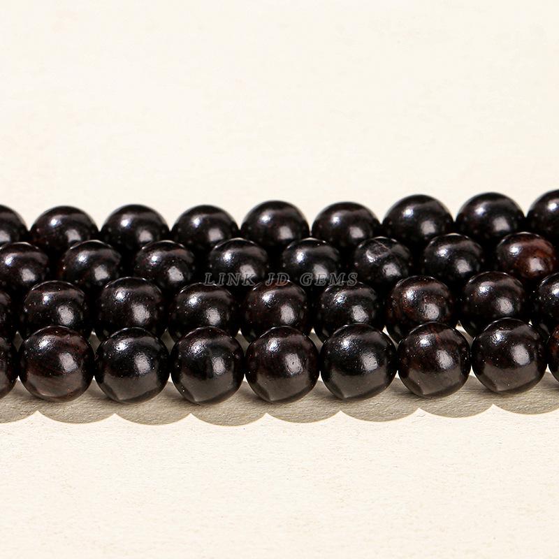 Golden Sandalwood Round Beads - Loose Wooden Beads for DIY Buddhist Jewelry & Accessories