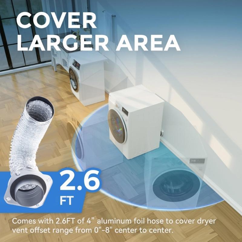 Dryer Vent Connector Sealed Dryer Exhaust Connector Magnetic Dryer Vent Coupling Easy to Clean Quick Connector
