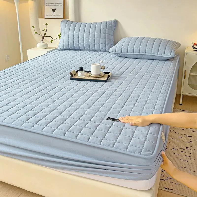 Waterproof Mattress Protector Thicked Quilted Fitted Bed Sheet Gentle Breathable Mattress Pad Topper Cover Custom Size Bed Cover 90x200cm