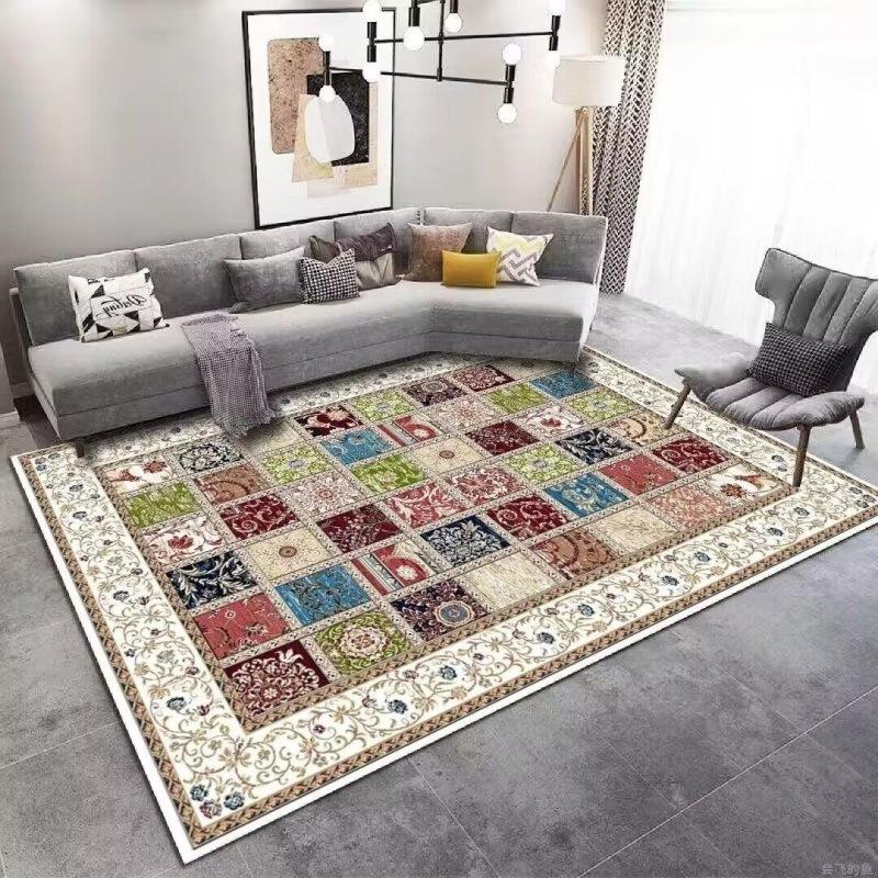Europe American Bohemia Style Retro Carpet Living Room Sofa Bedroom Study Kitchen Entrance Rug Non-slip Light Luxury Decor Mat