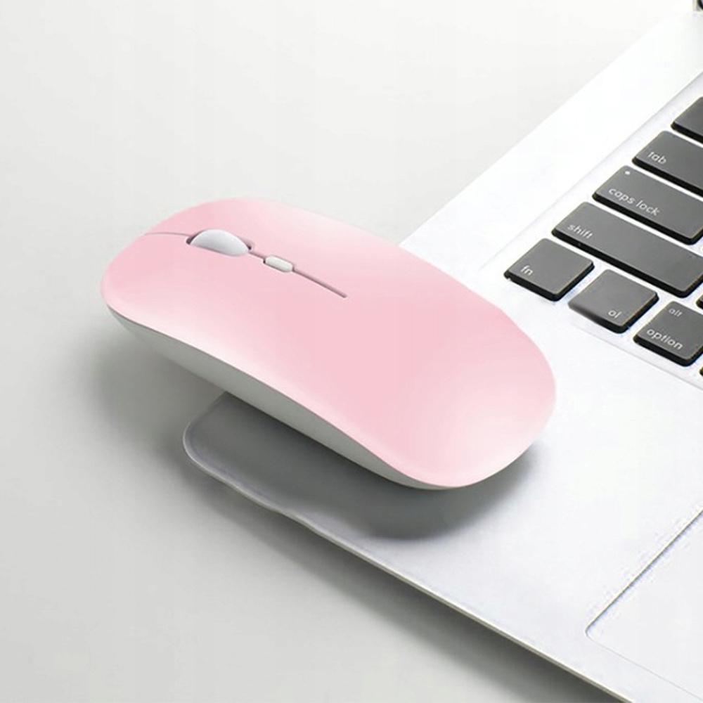 Myszka Mysz Bezprzewodowa Komputerowa Alogy Mouse Bluetooth Do Laptopa Tabletu Różowa