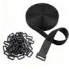 Hook and Loop Straps with 24 Buckles Adjustable Reusable Cable Strap Arbitrarily Free Cut Length Fixing Nylon Cinch Strap