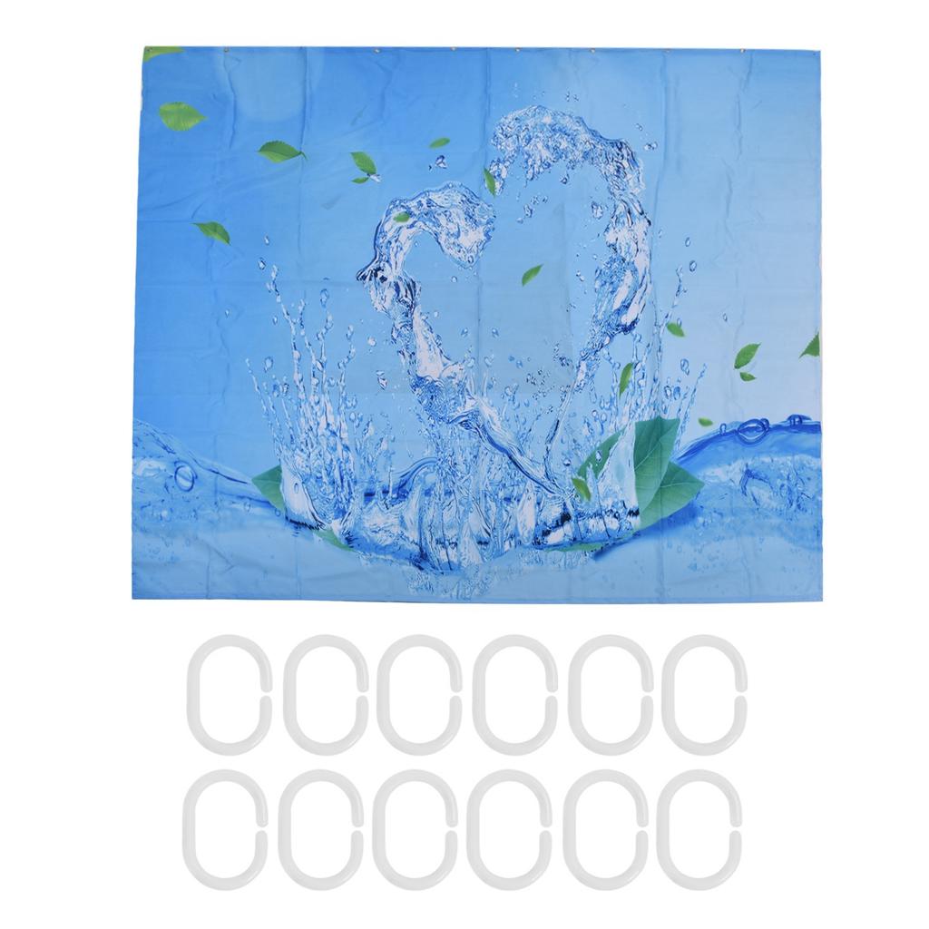 Duş Perdesi Su Geçirmez Polyester Karartma Perde Kancalı Banyo Ev İçin