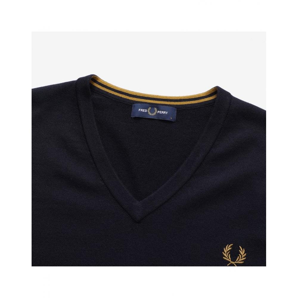 Fred Perry Classic V Neck Knit   naVy Afpm2439600 795