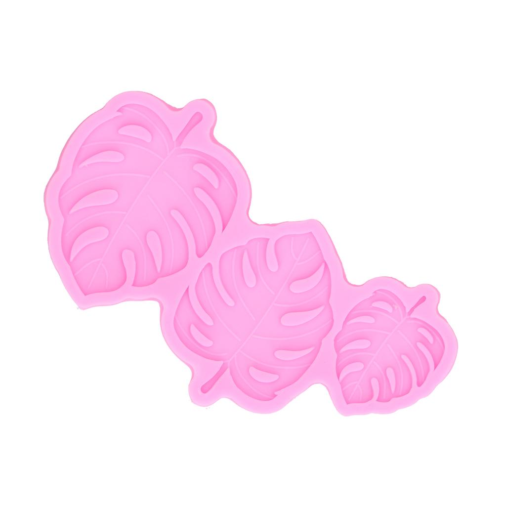 Leaf Mold Food Grade Silicone Nontoxic Cake Ice Cream Mould for Cake Making Baking(Pink )