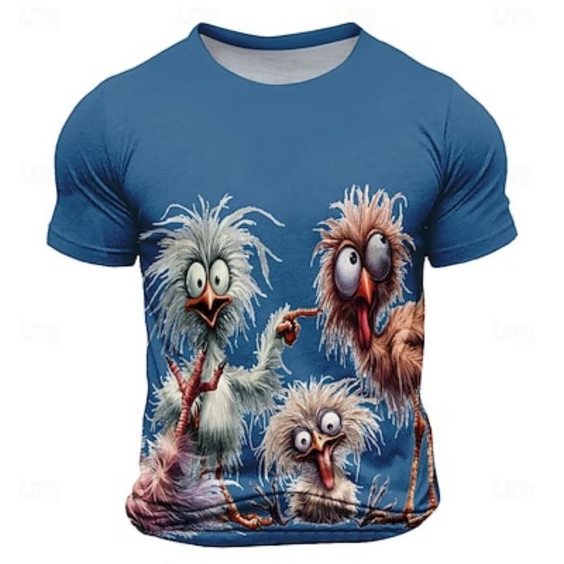 Men's Animal Funny T Shirt Short Sleeve T shirt 3D Print Crew Neck Shirt Exaggerated Designer Party Holiday