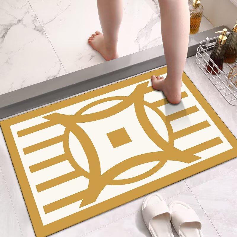 

Bathroom mat Diatom mud quick-drying floor mat Household door non-slip absorbent floor mat can be cut and quick-drying 40x60cm15.7x23.6in