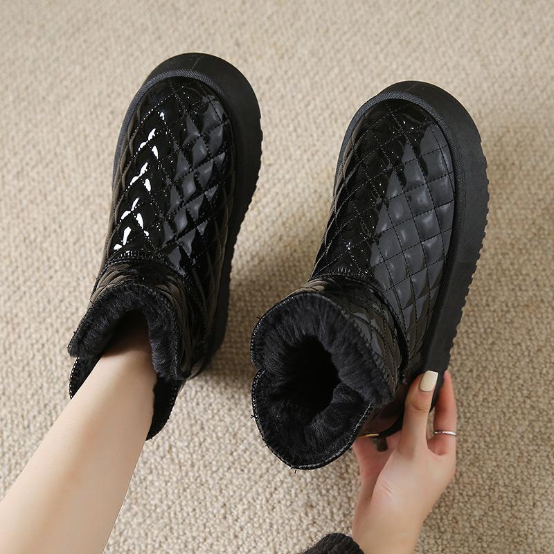 Shipping Snow Boots Women's Non-slip Thickened 24 New Warm H Heightening Velvet Winter Waterproof Cotton Shoes