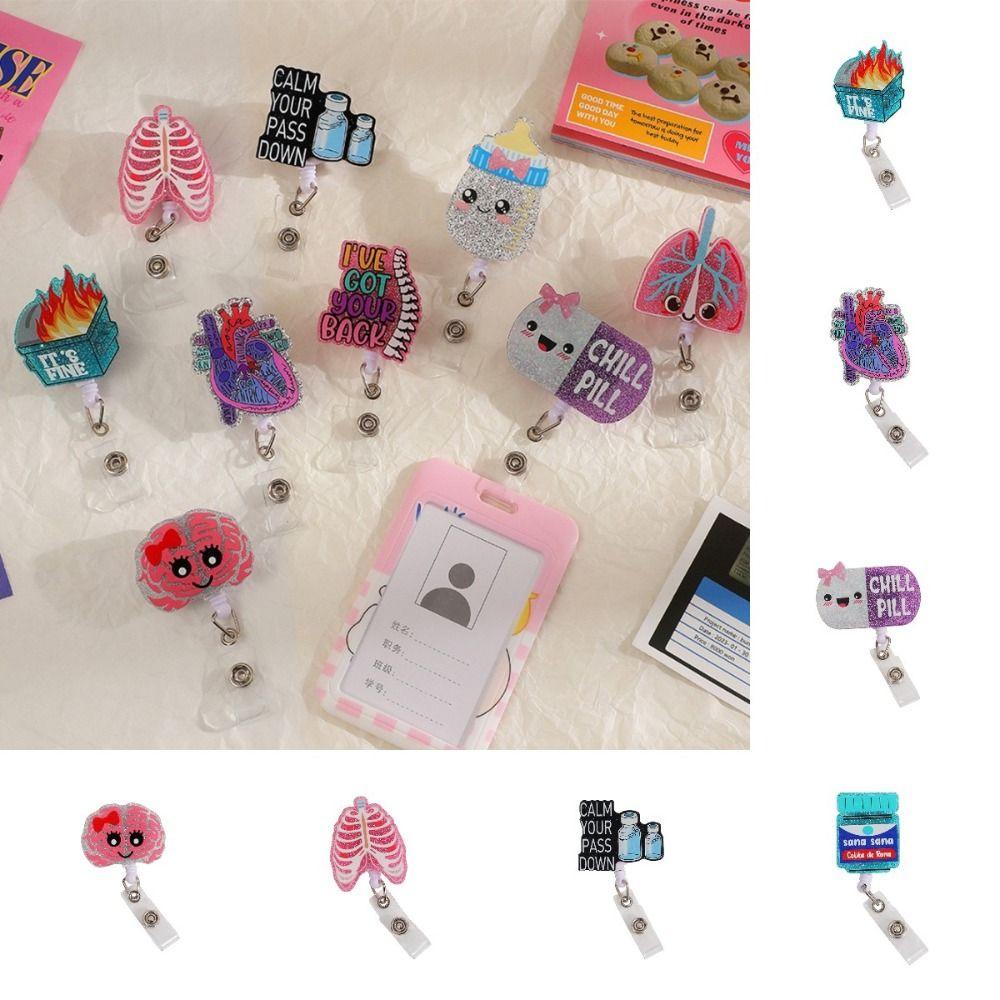 High Resilience Organs Badge Clip Stretchable Name Card Holder  Employee Welfare