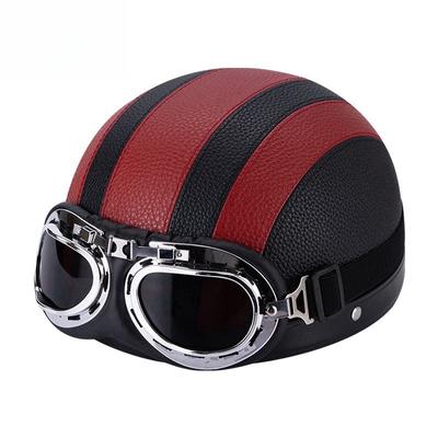 Helmet Four Seasons Tram Retro Helmet Half Helmet Light Leather Helmet Bicycle Hard Hat Thermal Cycling Helmet