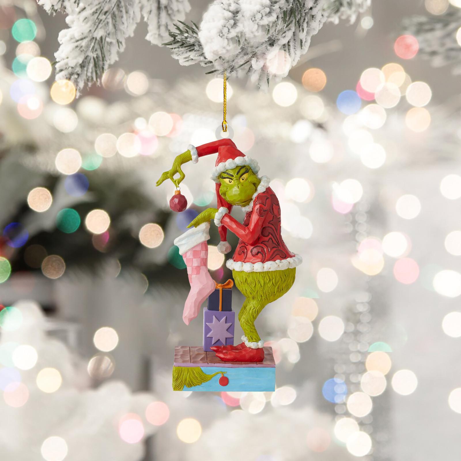 

Украл рождественский кулон из смолы, украшение для рождественской елки, 1 шт., рождественское украшение, как украл Рождество с настоящим рождественским орнаментом One Size