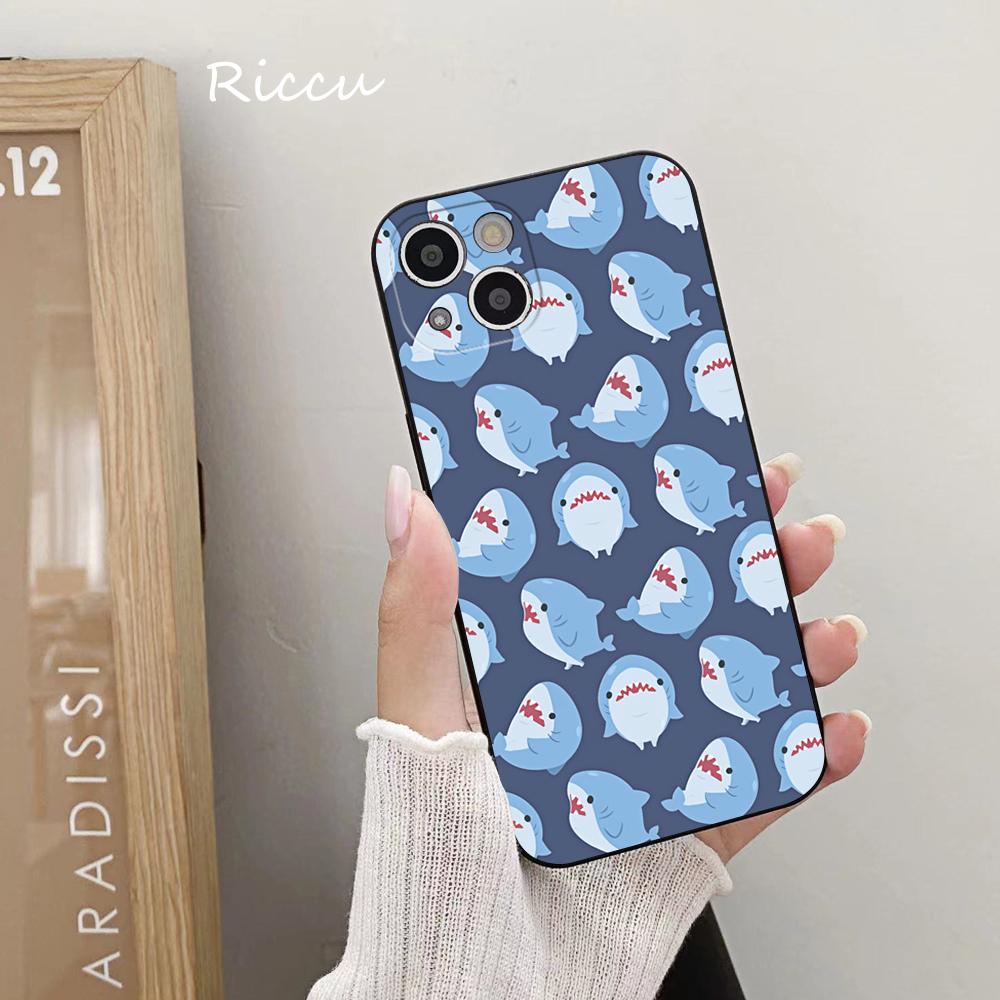New Grinning Shark Phone Case 14 11 12 Pro 8 7 14 Plus 2020 X Pro 14 MAX 13 MINI XR XS Soft iphone 14 Cartoon Shark Phone Covers