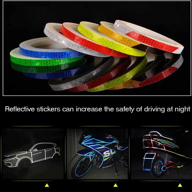 1Cm*8M Bike Stickers Reflective Tape Cycling Fluorescent Reflect Strip Adhesive Tape For Bicycle Warning Safety Bike Accessories