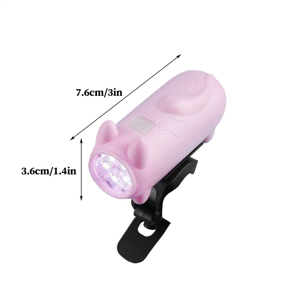 

Bike Headlight USB Rechargeable 3-Mode With Horn Rechargeable Bike Lights With Horn For Road Mountain City Electric Scooter розовый