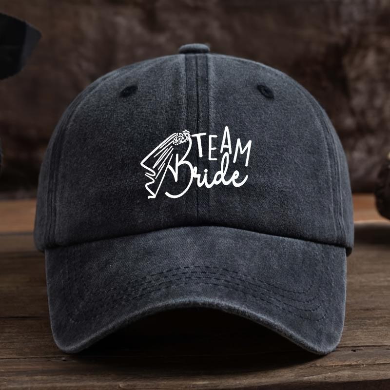 

Кепка с принтом букв TEAM Bride Мужская уличная кепка с козырьком Модный тренд чёрный