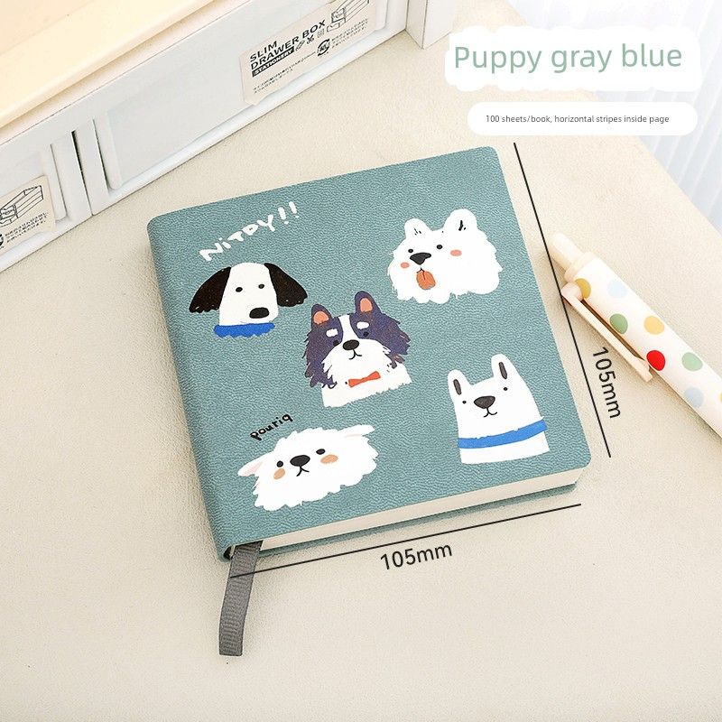 

Grade Three Class Two Portable Pocket Horizontal Line Book Cute Cartoon Good-looking for Students Memo Notebook Diary Book Puppy Haze Blue [Horizontal Line Ben]]