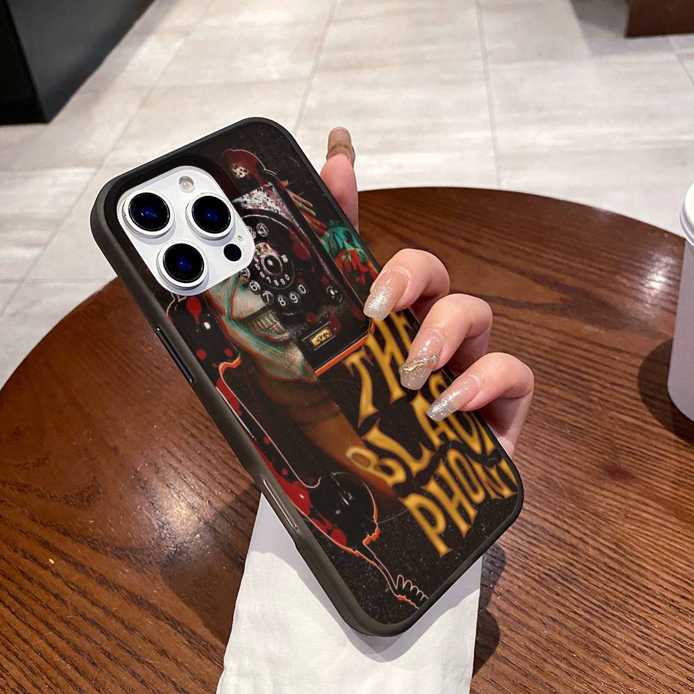 Horror Movie The B-Black P-Phone For IPhone 16 15 11 12 13 14 17 Pro Max PLUS Pro Soft Corrugated Silicone Back Phone Case