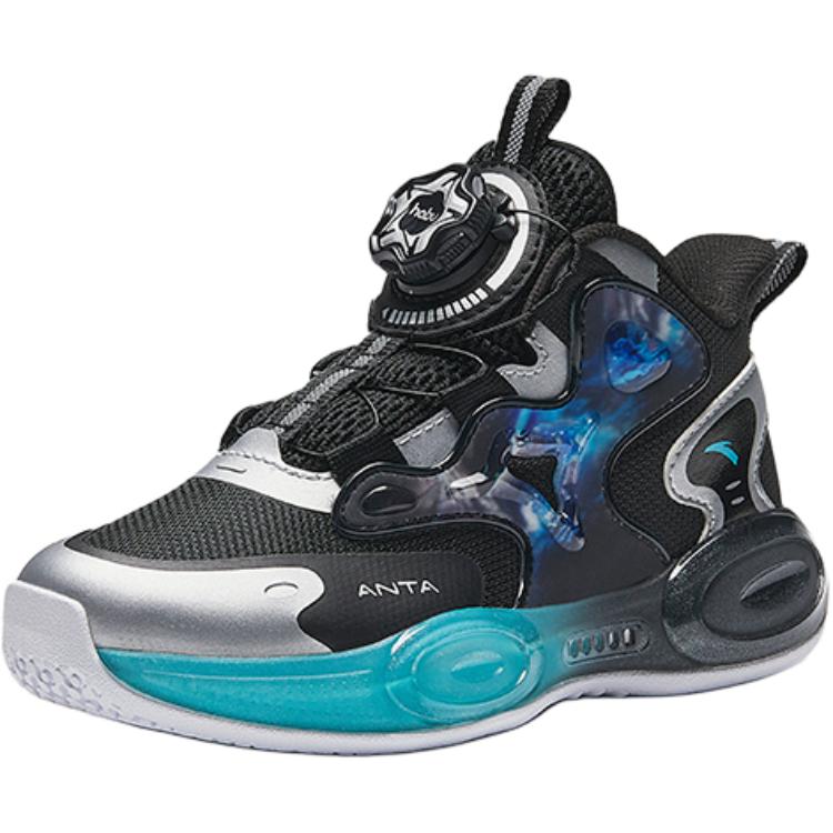 Anta Kids Asymmetrical Synthetic Leather Slip-On Rotating Buckle Non-Slip Wear-Resistant Mid-Top Basketball Shoes Kids basketball shoes 312449951-3