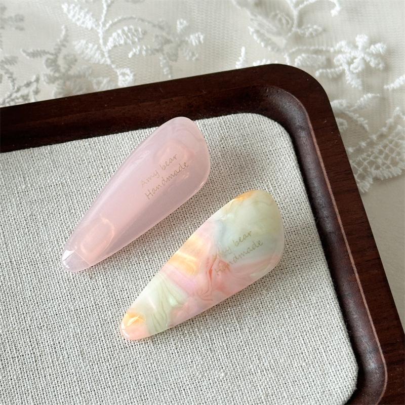 Acetic Acid Water Droplet Hairpin New Side Clip Side Parting Clip High-end Style Small-sized Hairpin Head Accessory