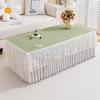 Pink Warm and Wash Free TV Cabinet Dust Cover Flower Patterned Rectangular Tablecloth Pendant Exquisite Lace Edge Table Cushion