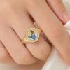 Butterfly Heart Pattern Versatile Finger Ring Titanium Steel 1 Pc