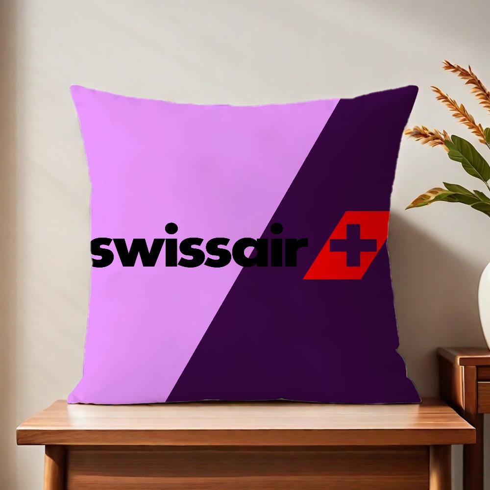 Sswissairr Logo Cushion Cover For Pillow Printing Sofa Decoration Home Car Room Coffee Shop Office Nordic Simplicity