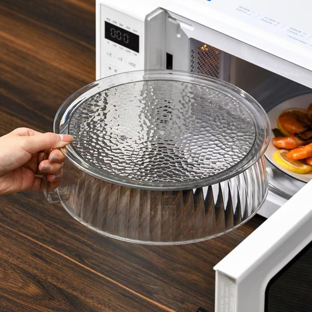 Stackable Food Insulation Cover High-temperature Resistant Splash Microwave Oven Cover Dust Proof Transparent Dishes Lid
