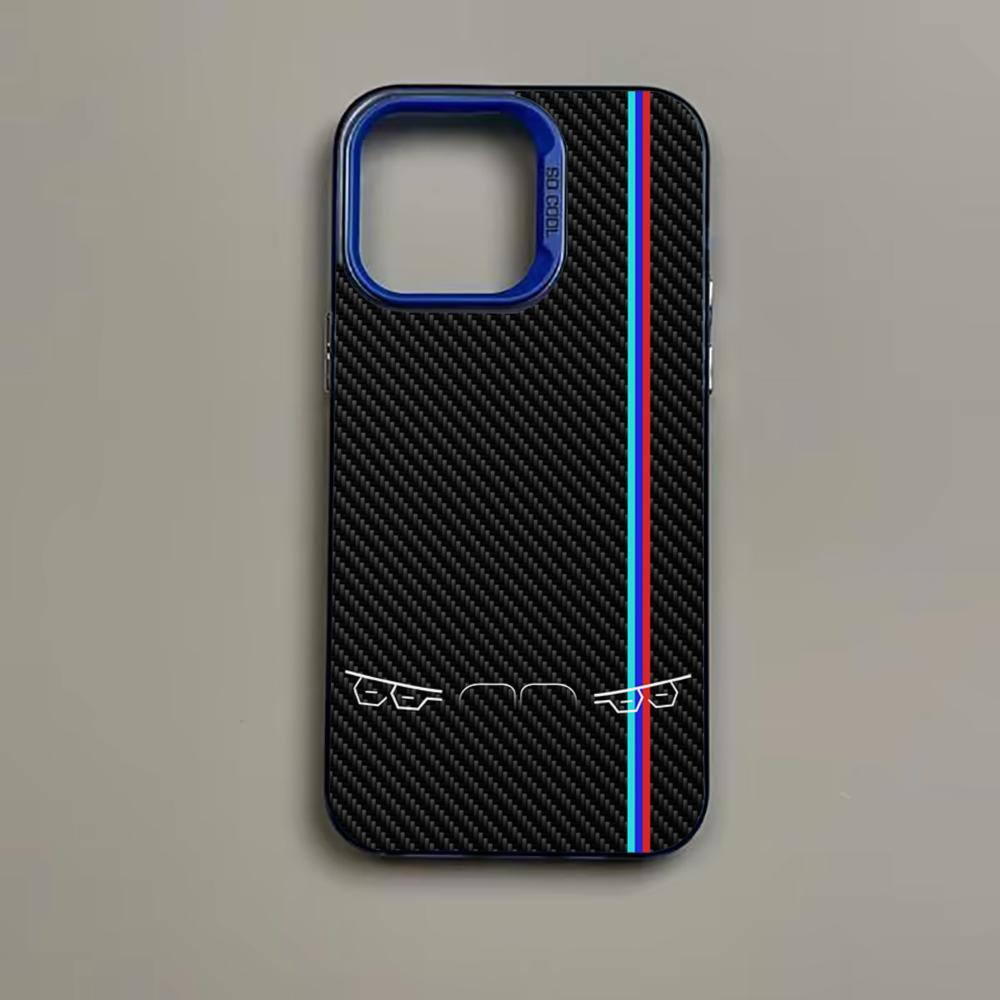 Cool Car Lights Carbon Fiber Pattern Phone Case Is Suitable for iPhone17 16 15 14 13 12 11ProMax Shockproof and Anti-fingerprint