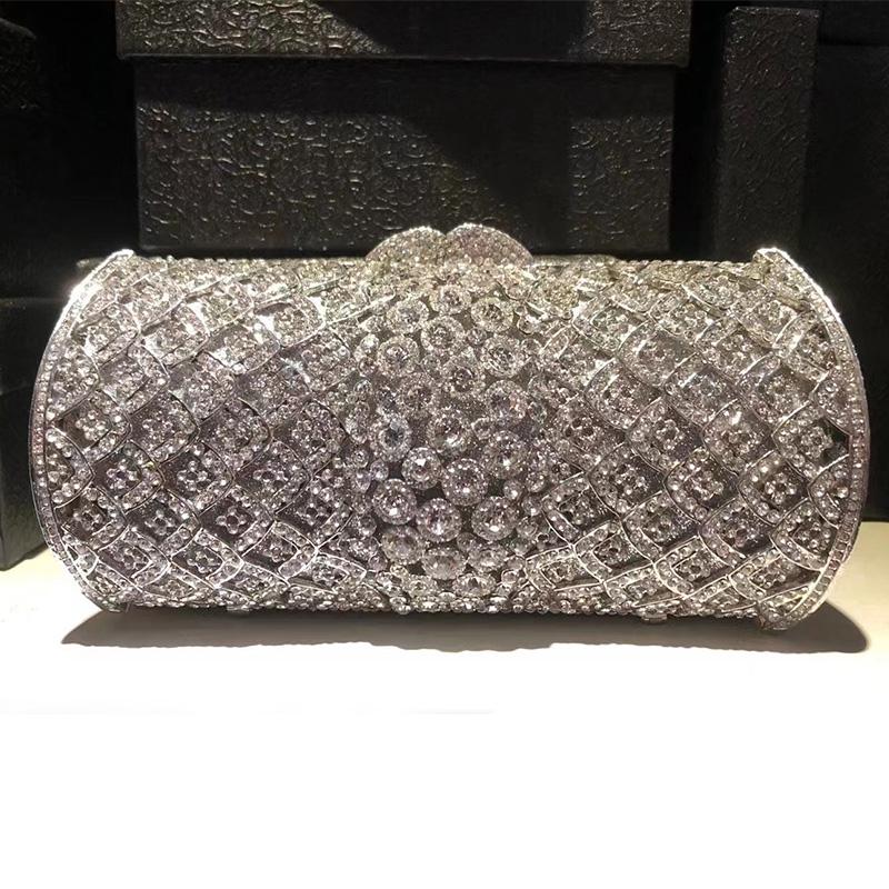 

Silver Fish Scales Women Evening Diamond Bag Luxury WHTUOHENG Lady Wedding Prom Crystal Purses Ladies Rhinestone Bling Handbags 19cmX12cmX4.5cm серебряный