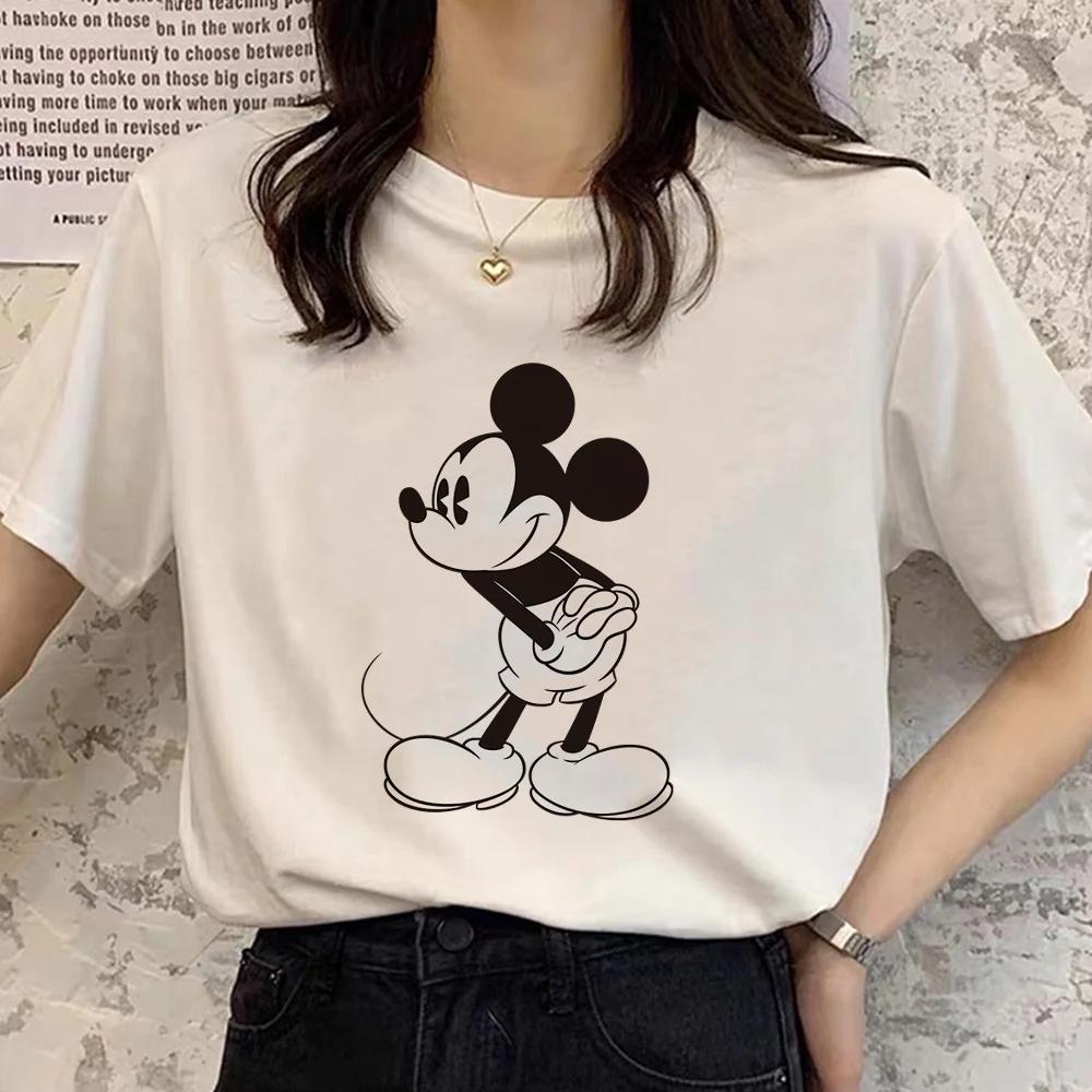 Retro Disney Cartoon Womens Tshirt Mickey Mouse Harajuku Cotton Tshirt Fashion Womens Shirt Summer Top Short Sleeve Shirt