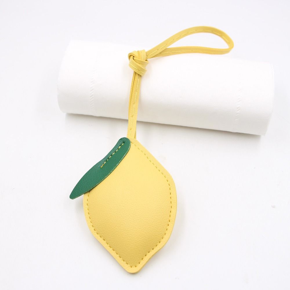 PU Leather PU Leather Hanger Fruit Bag Pendant Lovely Lemon Keychain  Bag Ornament