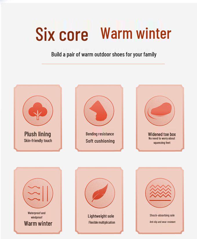 Warm Fleece-Lined Waterproof Anti-Slip Snow Boots for Elderly