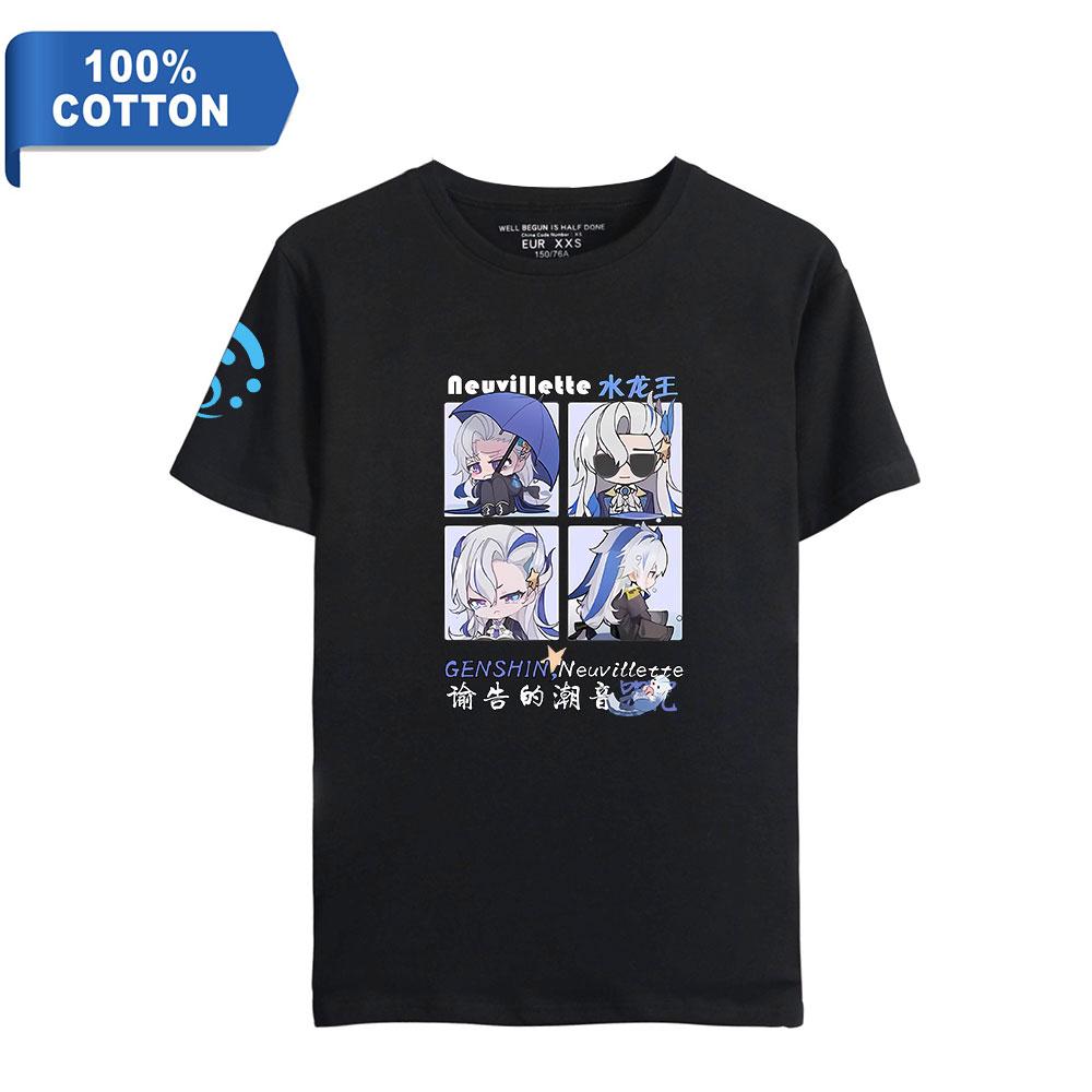

Рубашка Harajuku Genshin Impact Аниме футболка с круглым вырезом и короткими рукавами Модная мужская и женская футболка большого размера унисекс