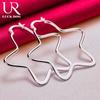 925 Sterling Silver Romantic Big Star Piercing Earrings Fashionable Wedding Jewelry