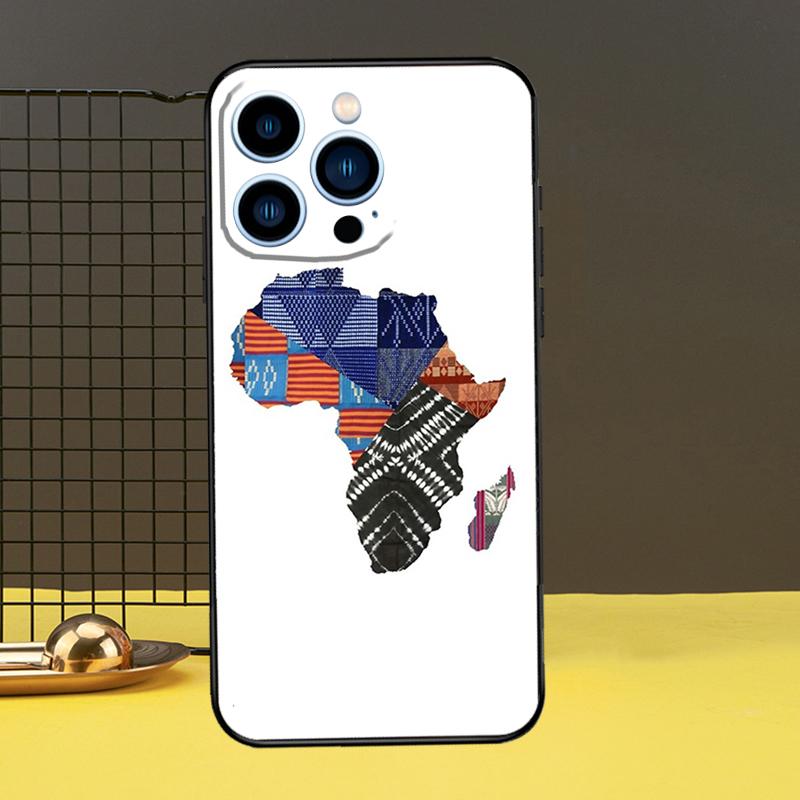 Map of Africa African Fabrics Phone Case For iPhone 13 12 14 11 16 15 Pro Max Plus Mini 7 8 X XR XS Max Cover
