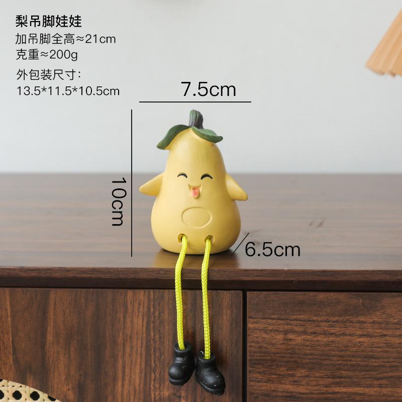 1pc Cute Cartoon Fruit Hanging Doll Ornament Creative Desktop Small Ornament Home Decoration Resin Gift