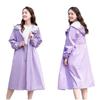 Korean Style Women's Mid-Length Waist-Hugging Waterproof Windbreaker Raincoat for Electric Vehicles