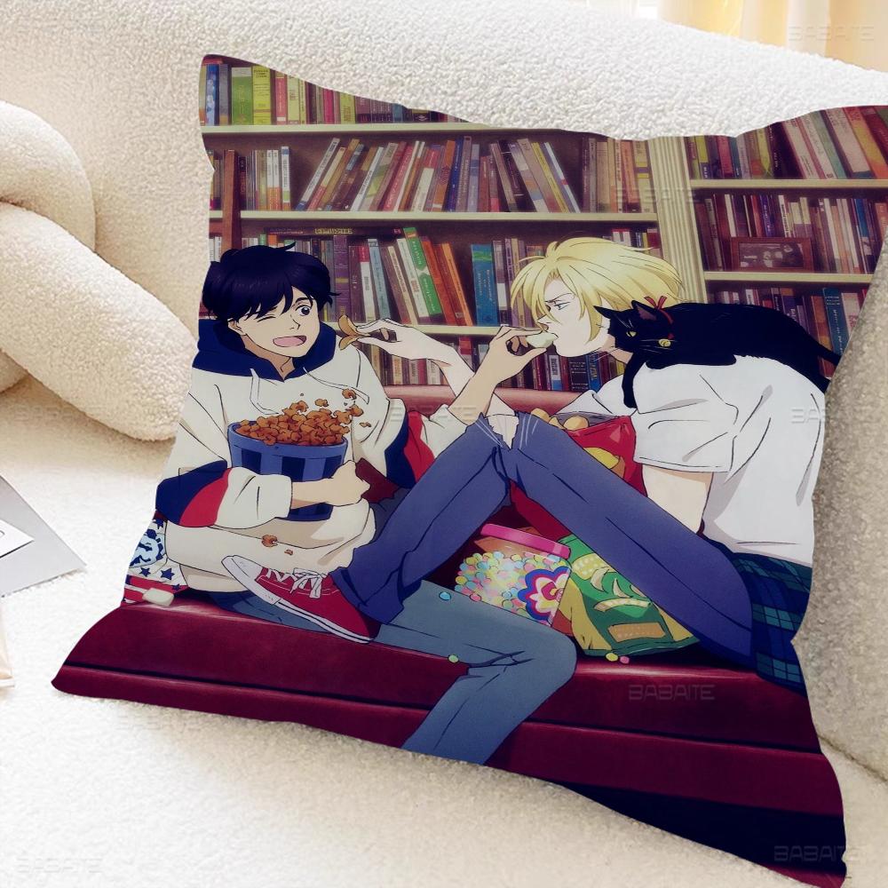 Anime Banana Fish Maple Design Cushion Cover Happy Autumn Harvest Decor Holiday Decorati Pillow Cover