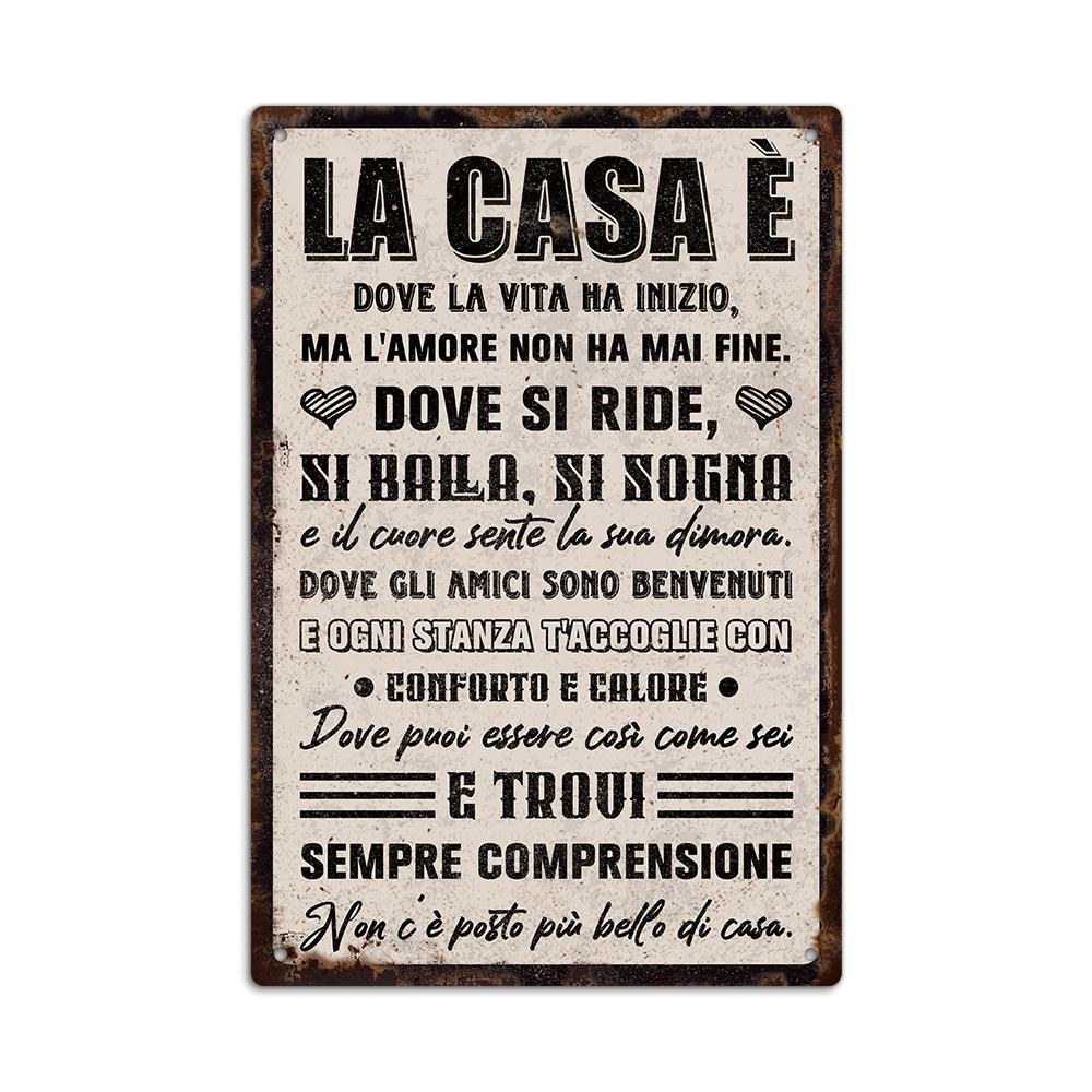 

Putuo Decor 1pc Art Italian Vintage Metal Tin Sign, Wall Art Decor for Home Farmhouse Living Room, Personalize Gifts for Friends 20x30cm（7.8x11.8inch）