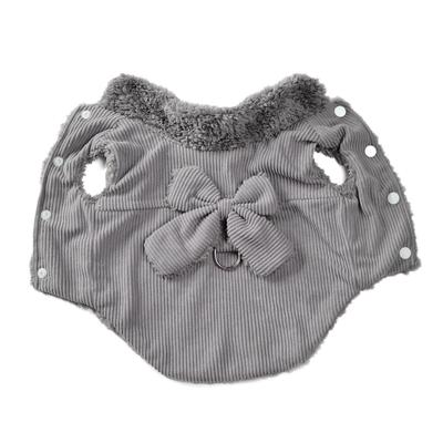Fleece Dog Coat Winter Warm Pet Clothes For Small Medium Dogs Vest Jacket With Bow D-ring Puppy Costume Sweater Yorkie Apparel