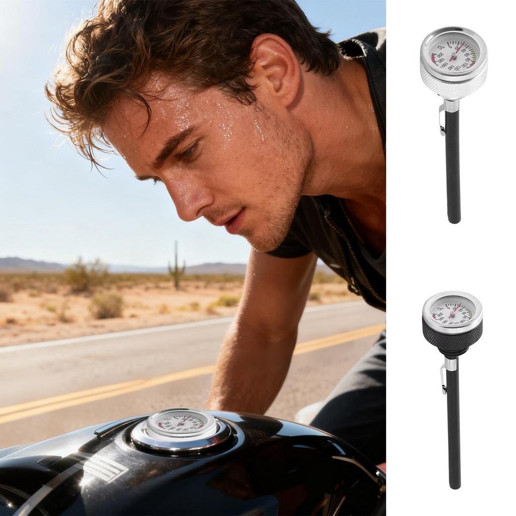 For For M20 X 2.5 Motorcycle Tank Cap Digital Display 0-200Celsius Indicator Motorbike Oil Tank Cap Replacement For Motorcycling