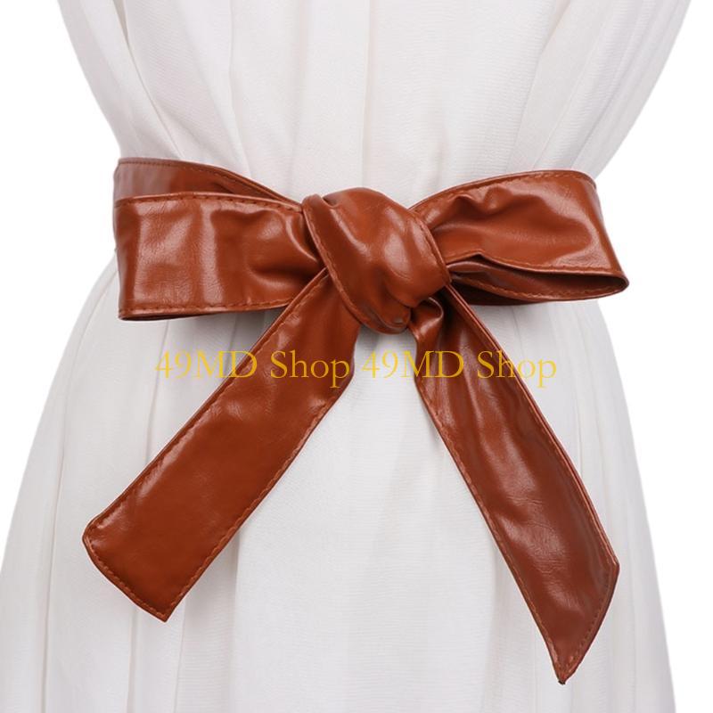 49MD Ladies Coat Belt Ladies Decorative Wide Belt Black Color Knotted Trench Belts
