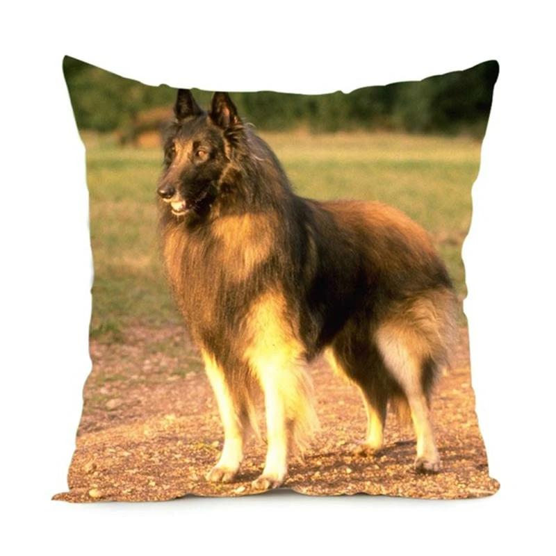 German Shepherd Dog Printing Polyester Pillowcase Home Sofa Office Chair Pillow Cover Decorative Cushion Cover 45X45Cm