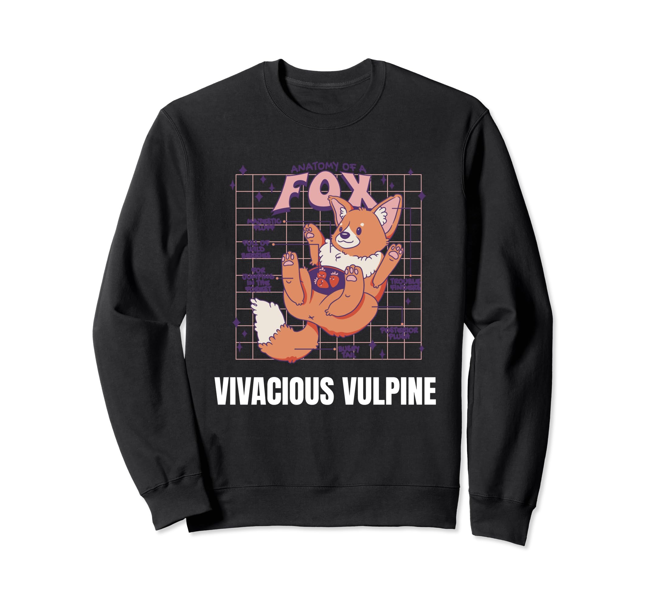 Vivacious Vulpine Retro Cute Fox Design Sweatshirt