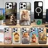 Cute Animal Fluffy Hamsters Phone Case For iPhone17,16,15,14,13,12,11 Plus,Pro Magnetic For Magsafe Wireless Charging