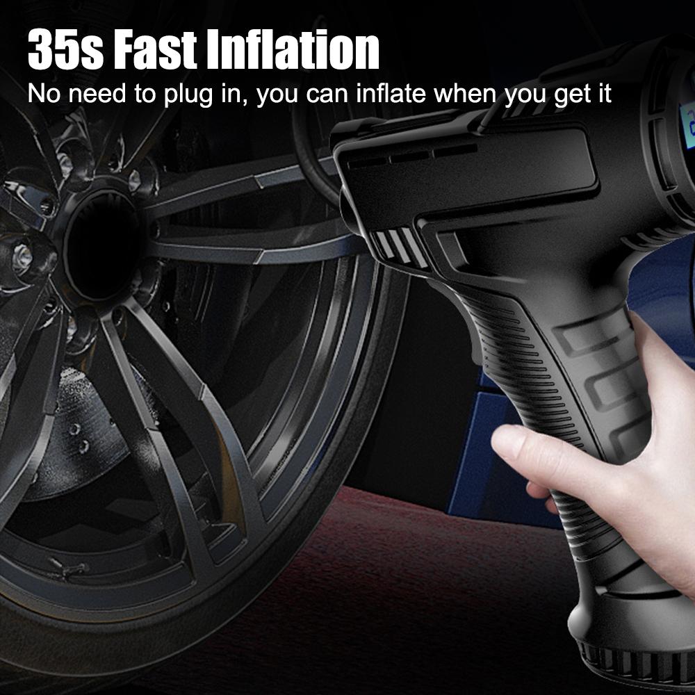 Car Tire Inflator Digital Display Car Air Compressor Portable 120W Inflatable Pump for Car Bicycle 75PSI With LED Light