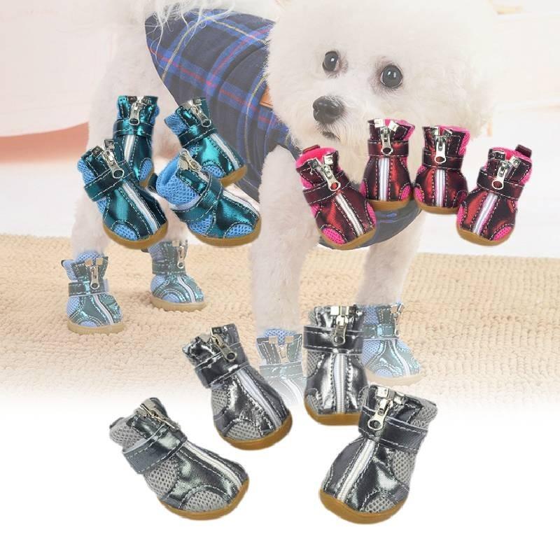 Rutschfeste Robuste Sohle Hundeschuhe Für Pudel Und Teddyhunde Warm Und Gemütlich In Rosarot Und Blau