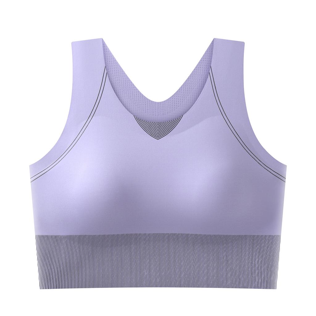 Traceless all-in-one sports underwear women's fixed cup bra thin fitness shockproof running yoga bra vest type